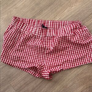 Edikted Red and White Gingham Sleep Shorts